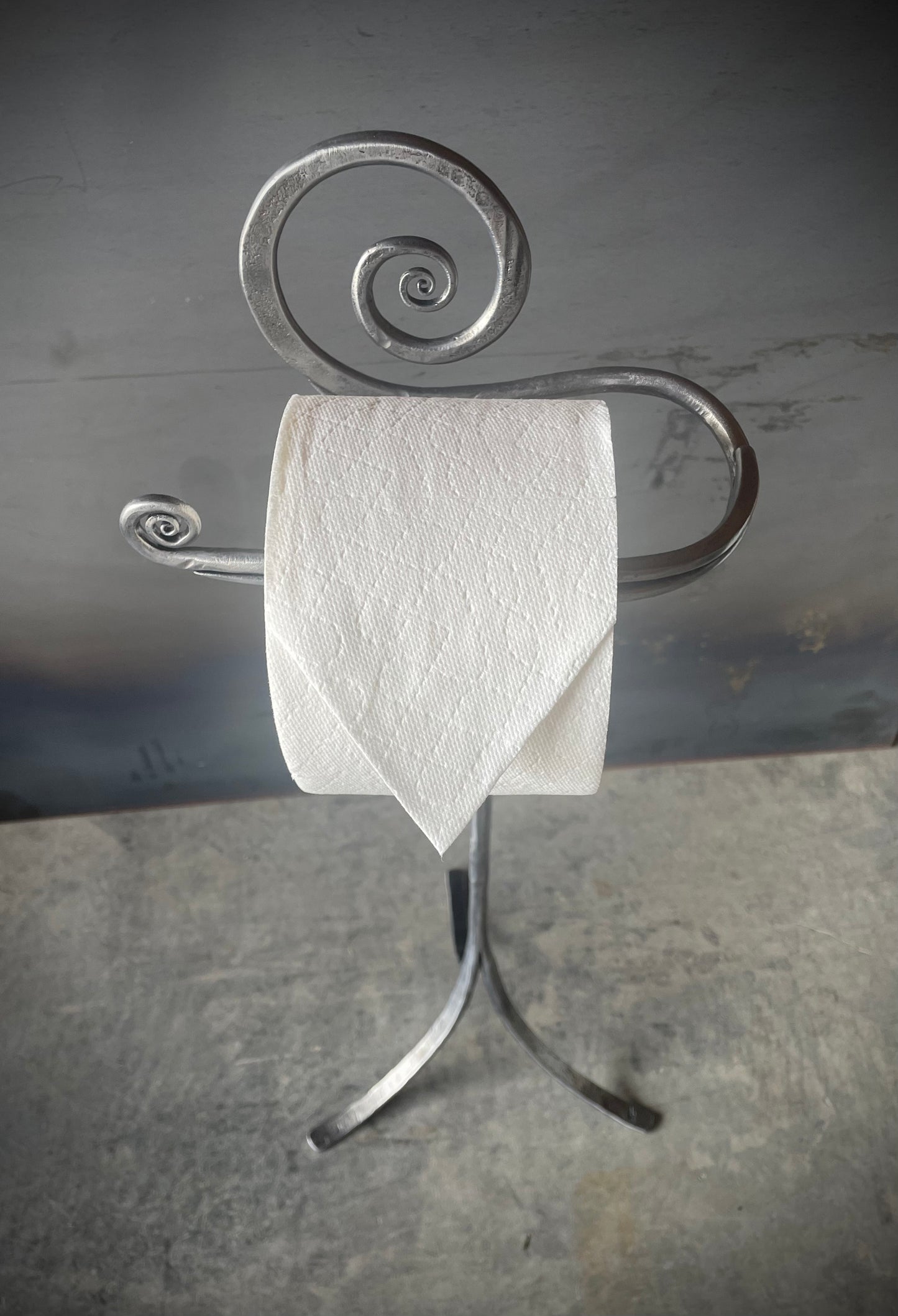 Scrolled Standing Toilet Paper Holder