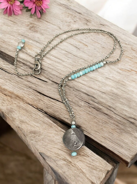 Amazonite & Steel Necklace