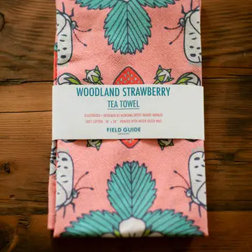 Woodland Strawberry Flour Sack Tea Towel