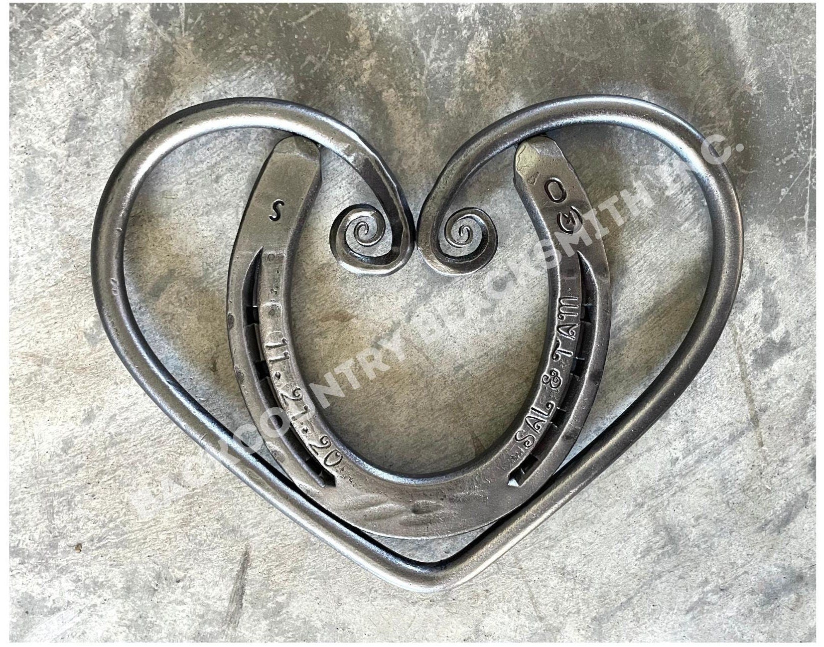 Personalized Horseshoe Heart Trivet