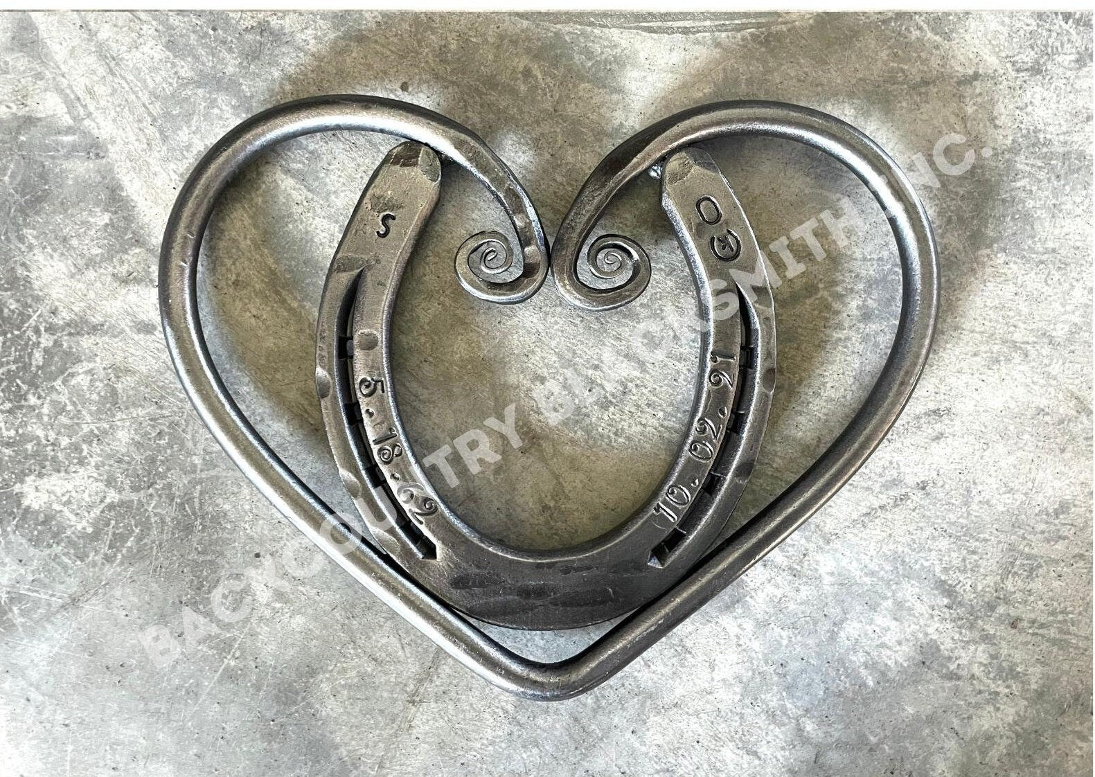 Personalized Horseshoe Heart Trivet